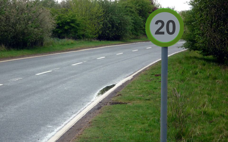 What do green speed signs mean?